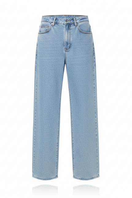 Pantalon Patte D'Éléphant Jean Bleu Clair Ample Décontracté Homme - vue 3