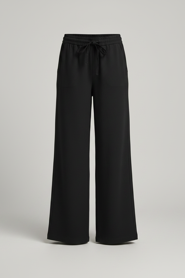 Pantalon Patte D'Éléphant Noir Fluide Décontracté Fille - Viscose - vue 3