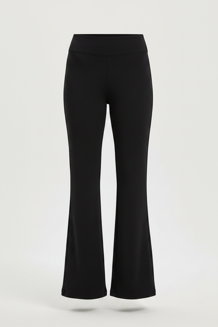 Pantalon Patte D'Éléphant Noir Évasé Taille Haute Confortable - Polyester - vue 3