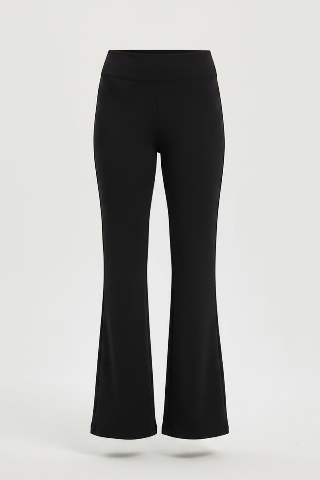 Pantalon Patte D'Éléphant Noir Évasé Taille Haute Confortable - Polyester - vue 3