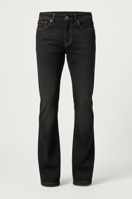 Pantalon Patte D'Éléphant Noir Jean Confortable Homme Décontracté - vue 3