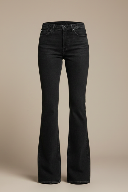 Pantalon Patte D'Éléphant Noir Imprimé Gothique Vintage Ample - Jean - vue 3