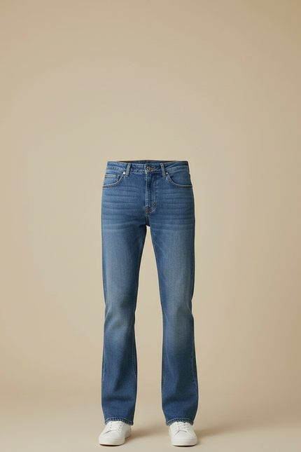 Pantalon Patte D'Éléphant Jean Bleu Confortable Décontracté Homme - vue 3