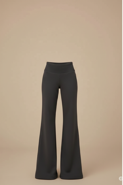 Pantalon Patte D'Éléphant Gris Taille Haute Ample Confortable - Molleton - vue 3