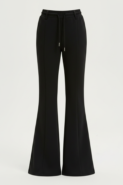 Pantalon Patte D'Éléphant Noir Évasé Taille Haute Cordon Enfant - Polyester - vue 3