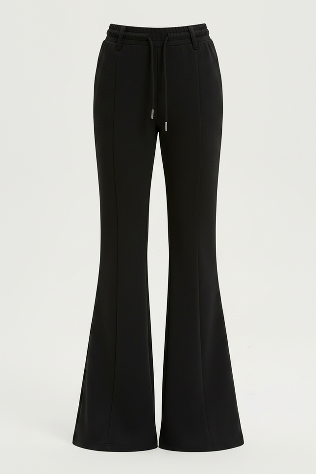 Pantalon Patte D'Éléphant Noir Évasé Taille Haute Cordon Enfant - Polyester - vue 3