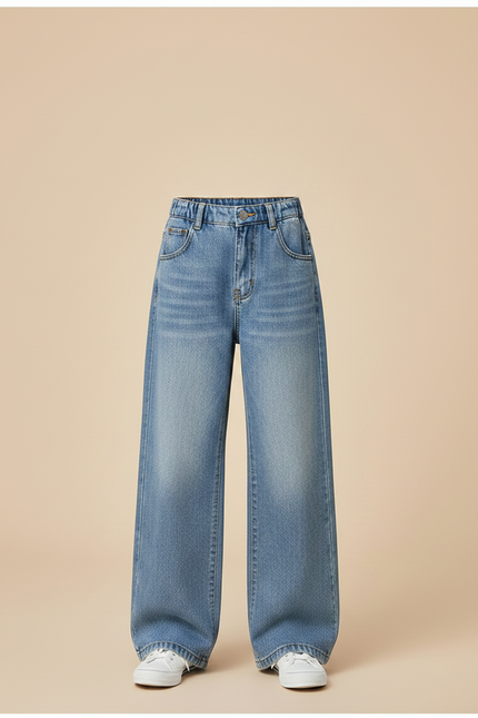 Pantalon Patte D'Éléphant Denim Bleu Ample Garçon Tendance - Jean - vue 3