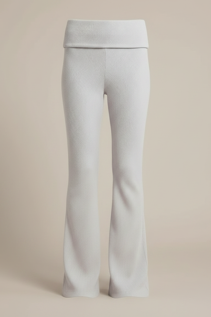 Pantalon Patte D'Éléphant Côtelé Évasé Gris Confortable Fille - Maille - vue 3