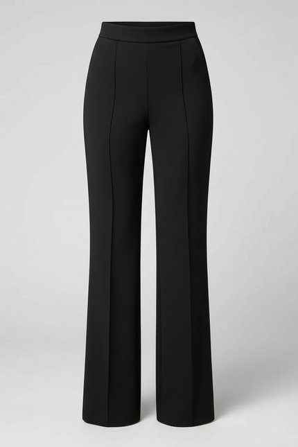Pantalon Patte D'Éléphant Noir Taille Haute Élégant Fluide - Polyester - vue 3