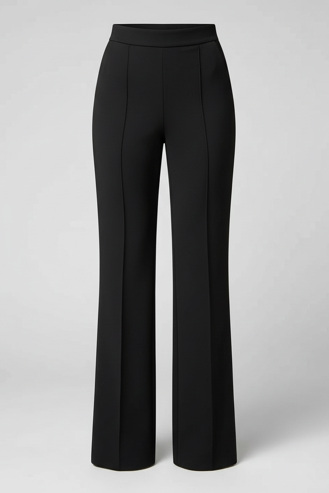 Pantalon Patte D'Éléphant Noir Taille Haute Élégant Fluide - Polyester - vue 3