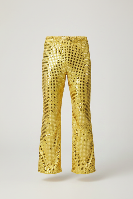 Pantalon Patte D'Éléphant Doré Paillettes Brillantes Évasé Enfant - Polyester - vue 3