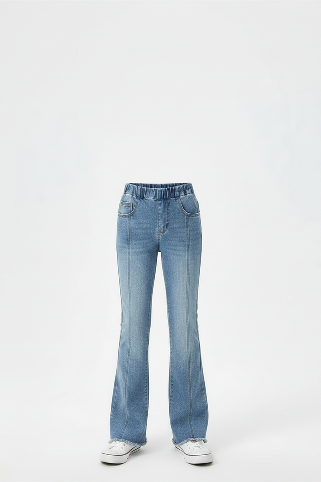 Pantalon Patte D'Éléphant Jean Denim Bleu Évasé Enfant - vue 3