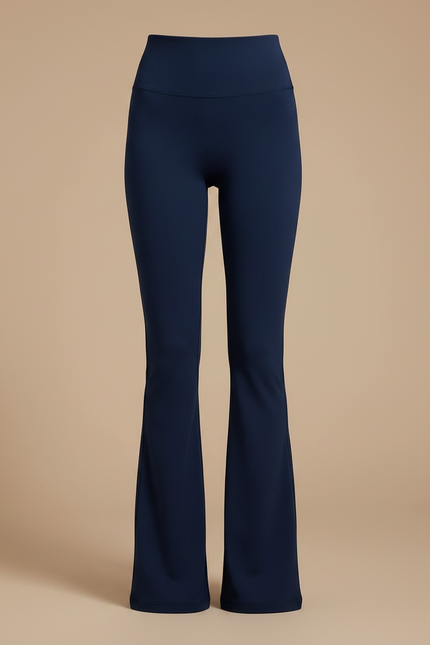 Pantalon Patte D'éléphant Bleu Marine - Maille - vue 3