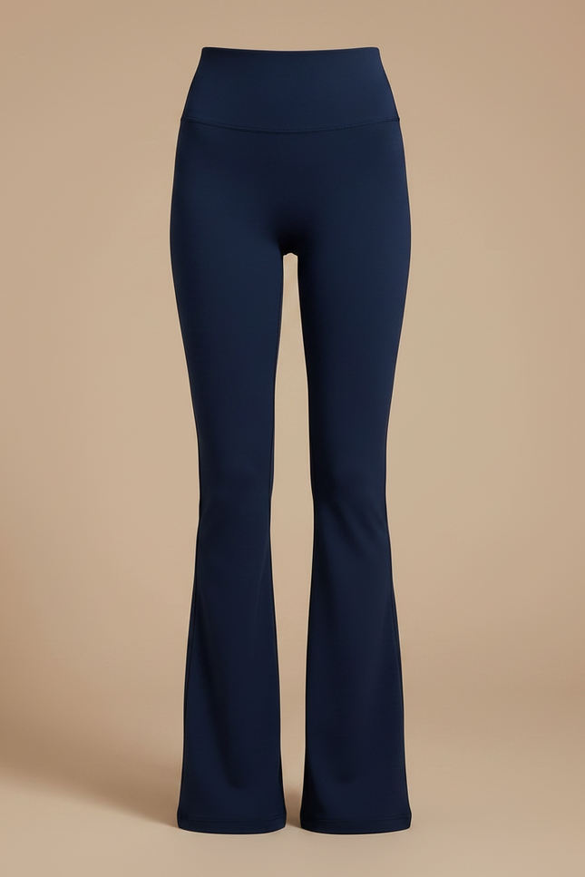 Pantalon Patte D'éléphant Bleu Marine - Maille - vue 3