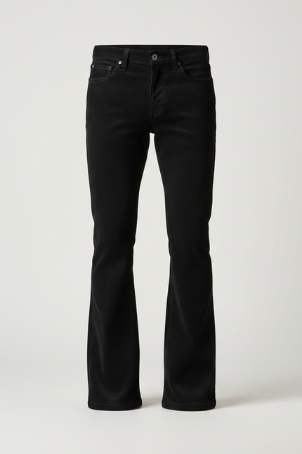 Pantalon Patte D'éléphant Cotele - Noir Cordé - vue 3