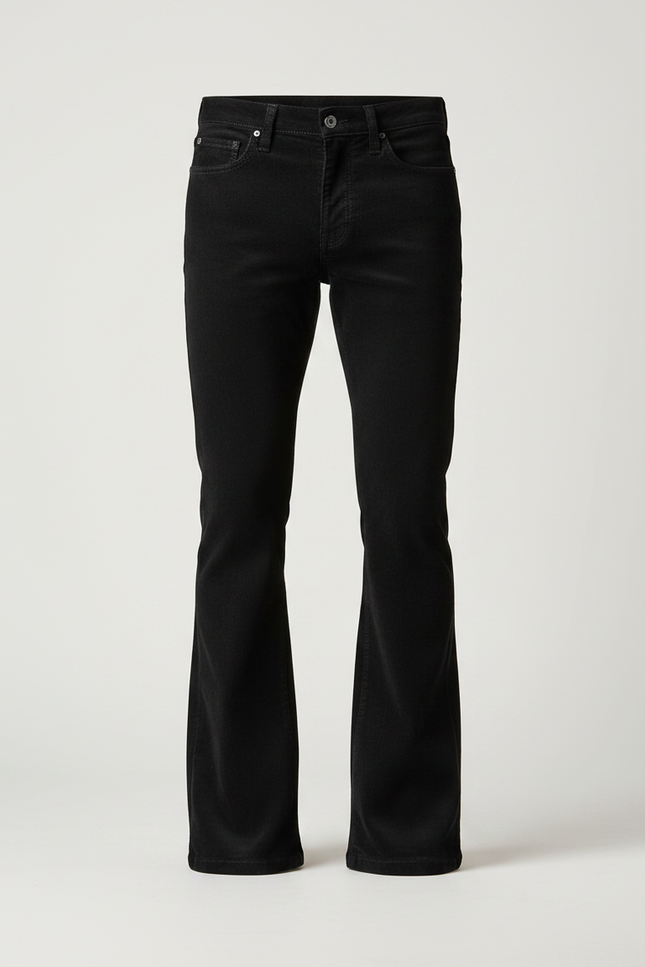 Pantalon Patte D'éléphant Cotele - Noir Cordé - vue 3