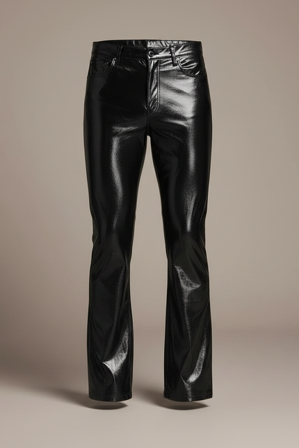 Pantalon Patte D'éléphant Cuir - Noir - vue 3
