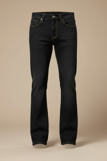 Pantalon Patte D'Éléphant Homme, Jean Noir Classique Décontracté - vue 3