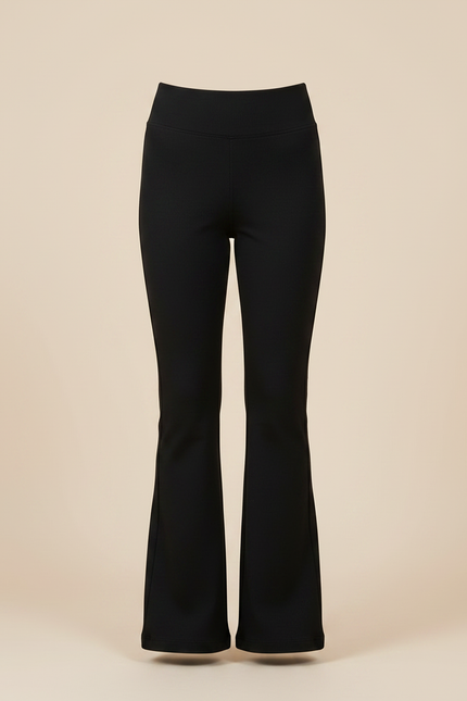 Pantalon Patte D'Éléphant Noir Taille Haute Modal Évasé - Maille - vue 3