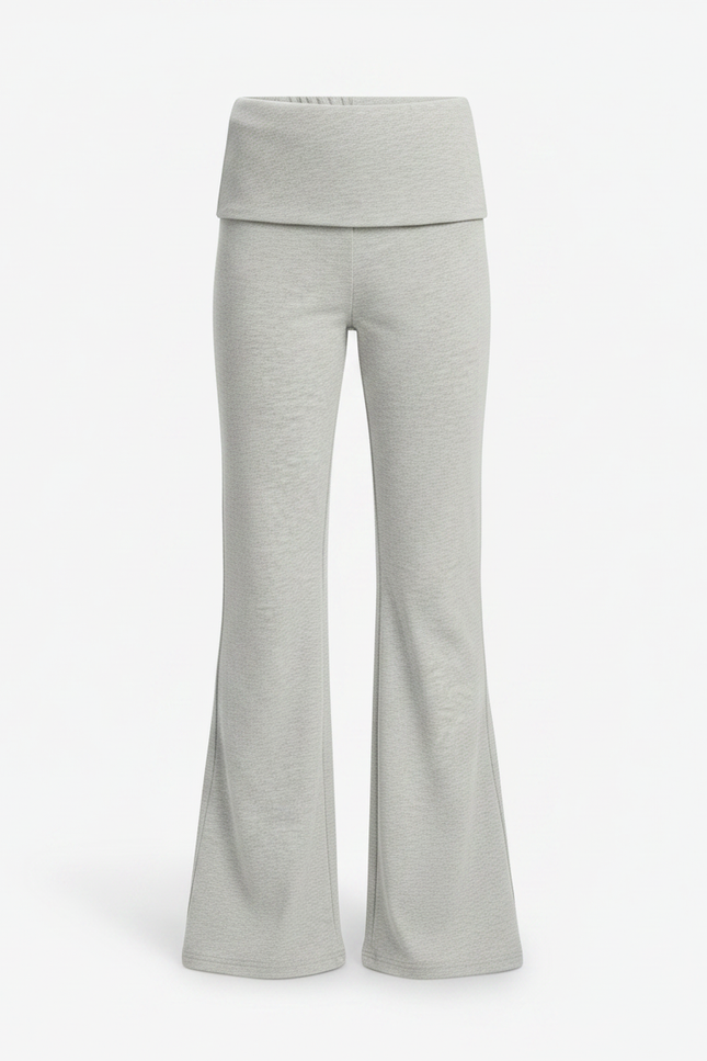 Pantalon Patte D'Éléphant Gris Chiné Évasé Confortable Doux - Molleton - vue 3