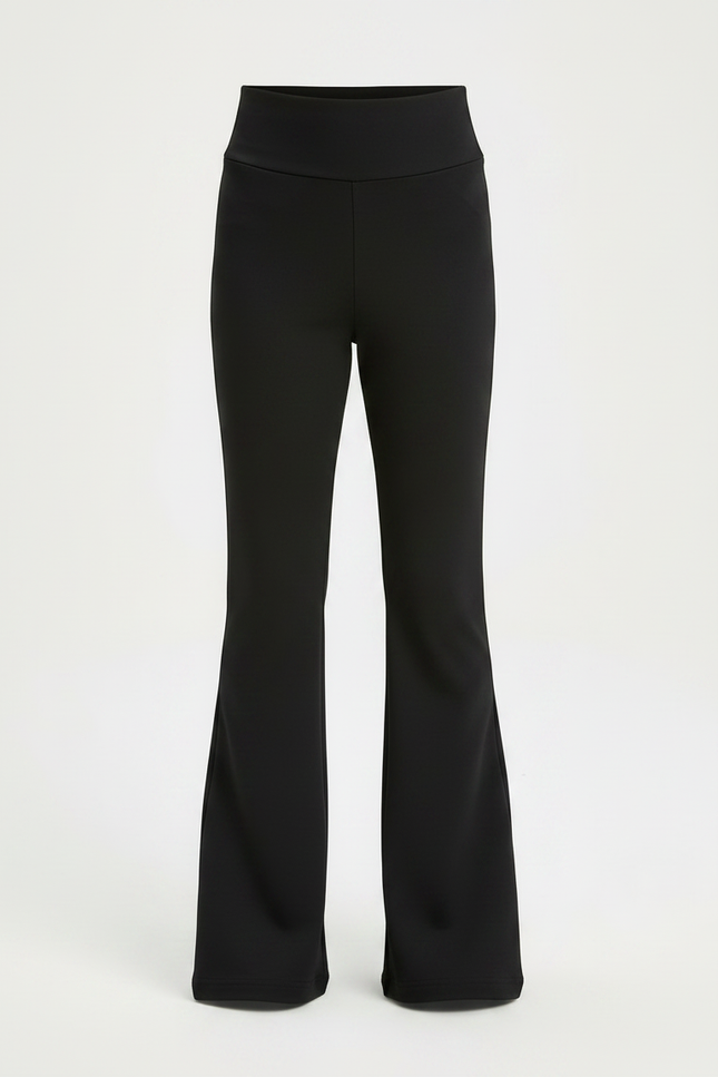 Pantalon Patte D'Éléphant Noir Élasthanne Taille Haute Confortable - Polyester - vue 3