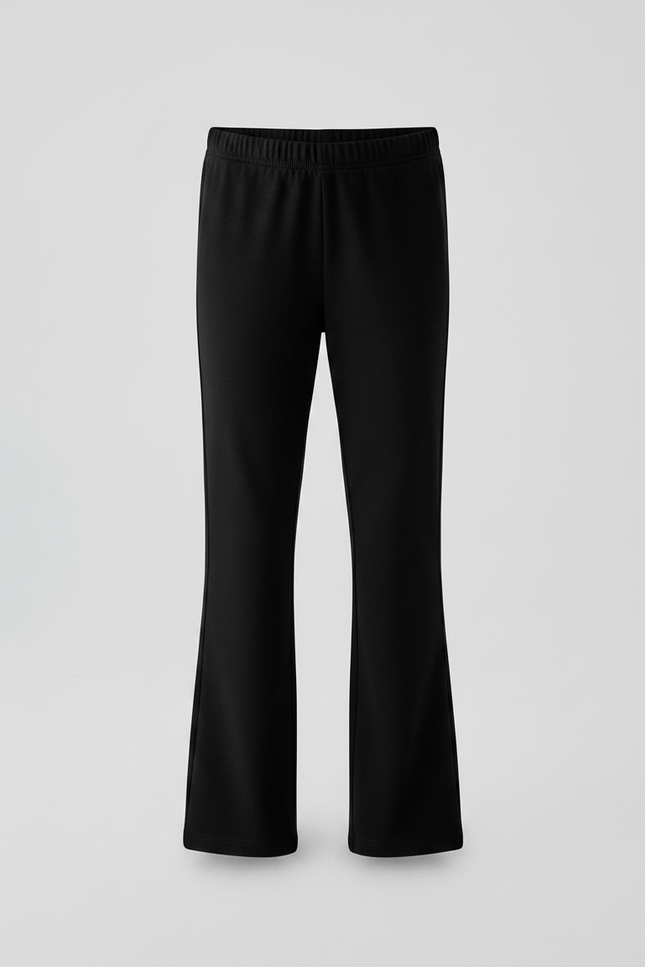 Pantalon Patte D'Éléphant Noir Uni Évasé Confortable Fille - Molleton - vue 3