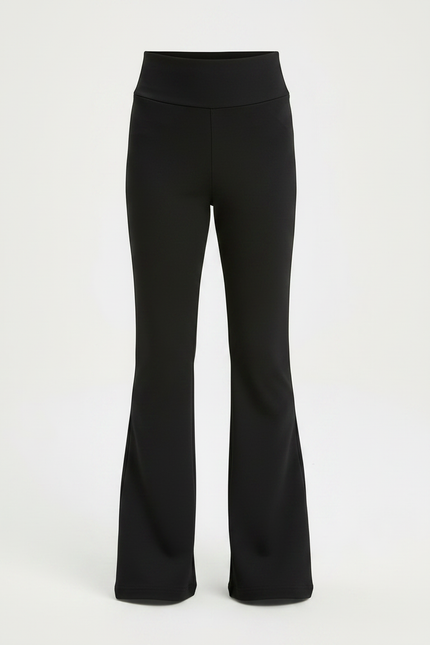 Pantalon Patte D'Éléphant Noir Élasthanne Taille Haute Confortable - Polyester - vue 3