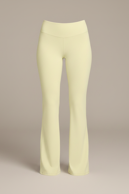 Pantalon Patte D'Éléphant Jaune Clair Yoga Confortable Évasé - Maille - vue 3
