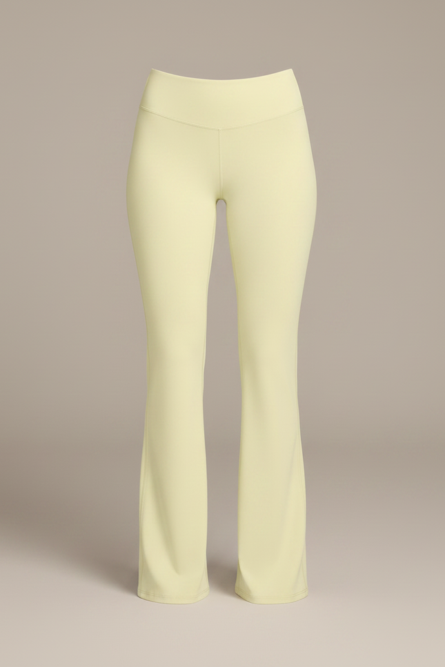 Pantalon Patte D'Éléphant Jaune Clair Yoga Confortable Évasé - Maille - vue 3
