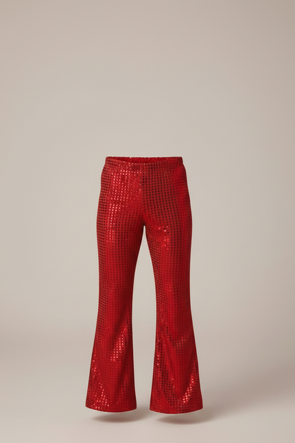 Pantalon Patte D'Éléphant Rouge Paillettes Évasé Enfant - Polyester - vue 3