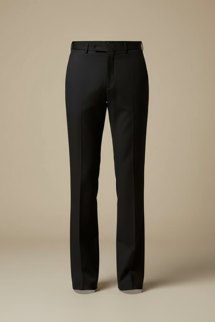 Pantalon Patte D'Éléphant Noir Classique Élégant Homme Ajusté - Gabardine - vue 3