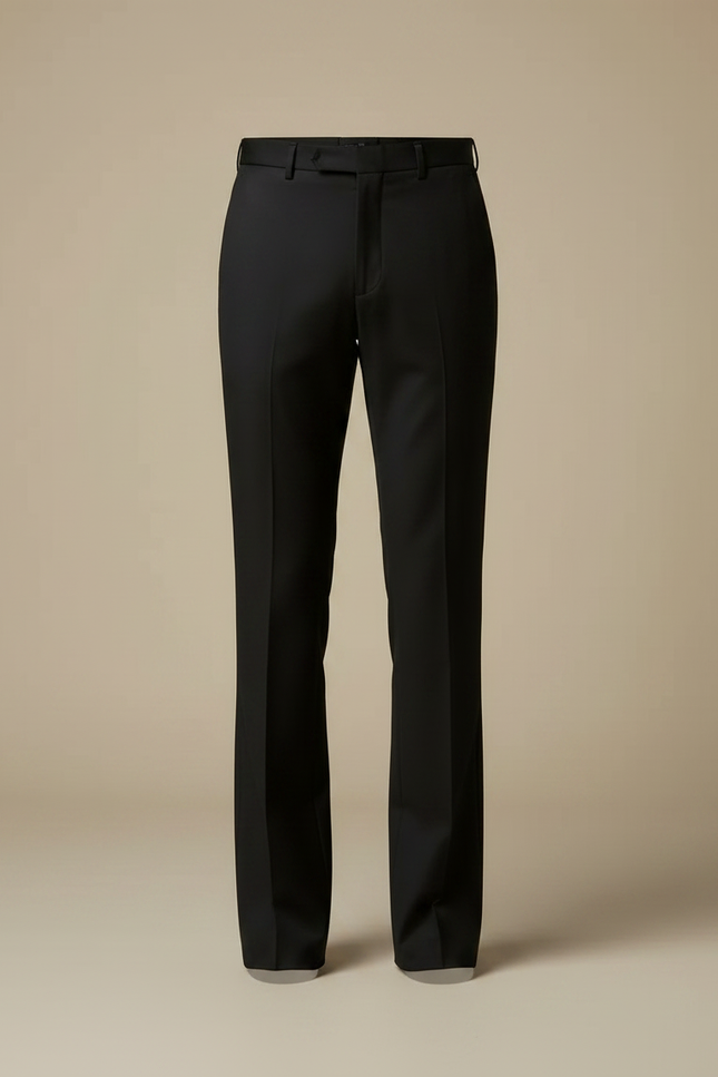 Pantalon Patte D'Éléphant Noir Classique Élégant Homme Ajusté - Gabardine - vue 3