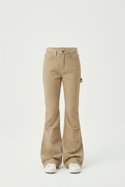 Pantalon Patte D'Éléphant Kaki Évasé Cargo Fille Décontracté - Toile - vue 3