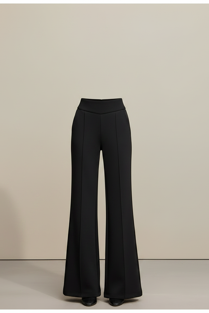 Pantalon Patte D'Éléphant Noir Taille Haute Confortable Ample - Maille - vue 3