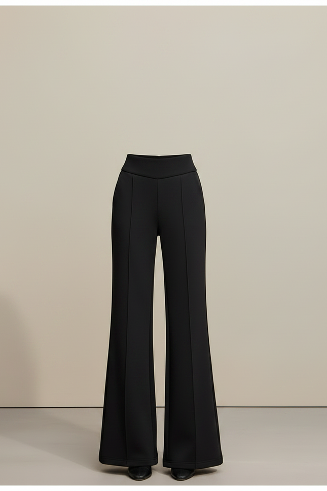 Pantalon Patte D'Éléphant Noir Taille Haute Confortable Ample - Maille - vue 3
