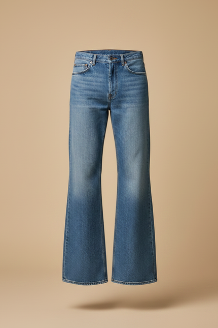 Pantalon Patte D'Éléphant Bleu Jean Homme Décontracté Rétro - vue 3