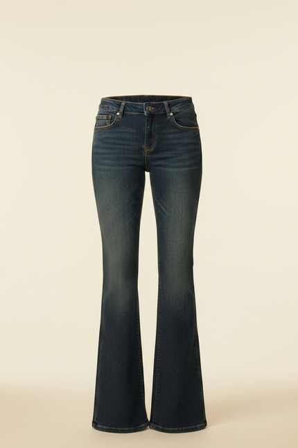 Pantalon Patte D'Éléphant Jean Bleu Coupe Évasée Classique - vue 3