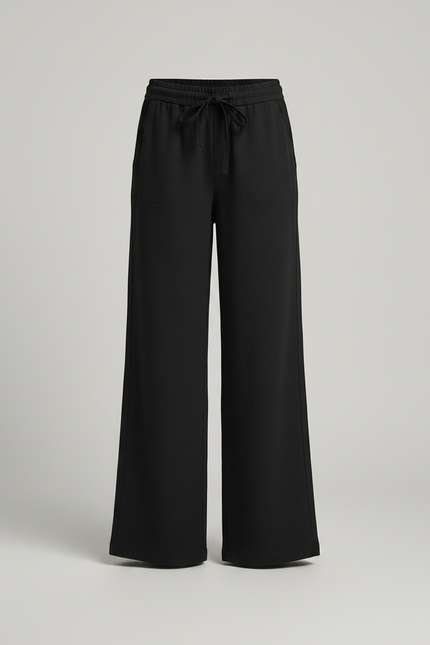 Pantalon Patte D'Éléphant Noir Fluide Décontracté Fille - Viscose - vue 3
