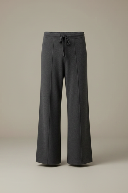 Pantalon Patte D'Éléphant Gris Tricoté Large Décontracté Homme - Maille - vue 3