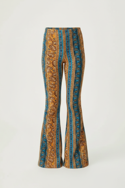Pantalon Patte D'Éléphant Imprimé Ethnique Bohème Évasé Confortable - Maille - vue 3