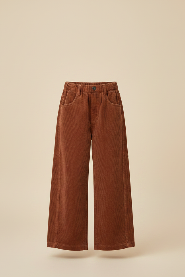 Pantalon Patte D'éléphant Orange - Cordé - vue 3