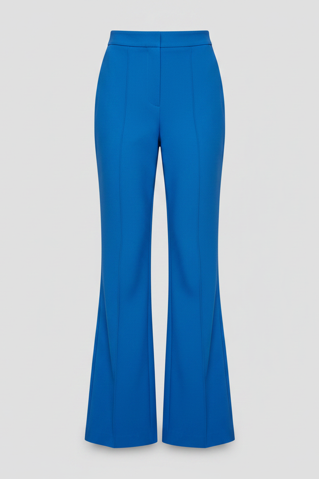 Pantalon Patte D'Éléphant Bleu Évasé Taille Haute Fluide - Polyester - vue 3