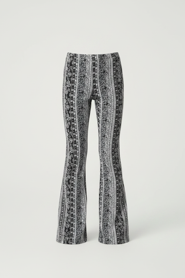 Pantalon Patte D'Éléphant Imprimé Élastique Ajusté Décontracté - Maille - vue 3