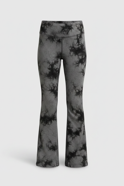 Pantalon Patte D'Éléphant Tie-Dye Gris Noir Évasé Confortable - Molleton - vue 3