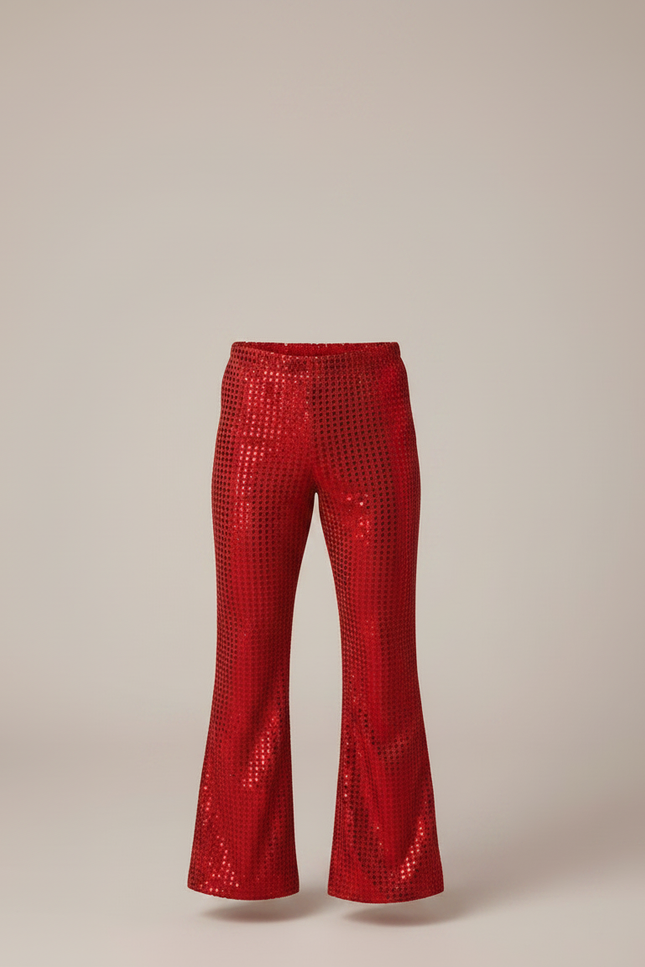 Pantalon Patte D'Éléphant Rouge Paillettes Évasé Enfant - Polyester - vue 3