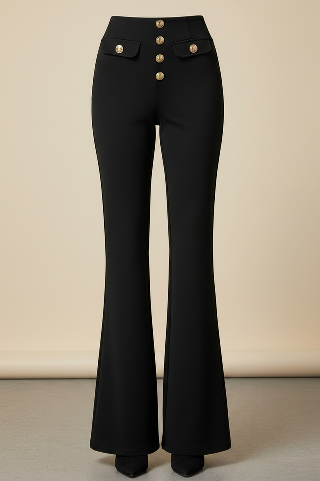 Pantalon Patte D'Éléphant Acad - Noir Polyester - vue 3