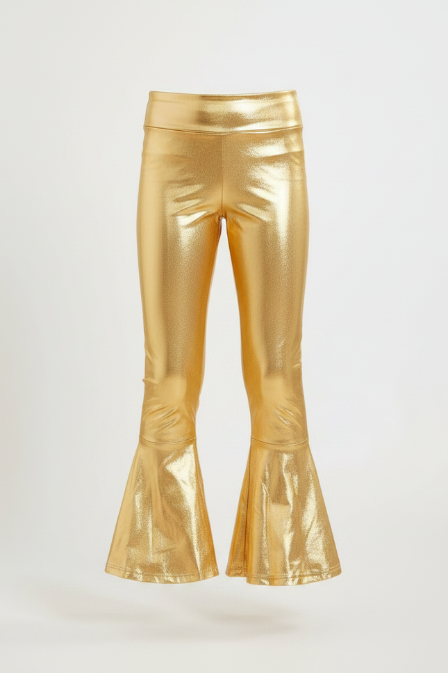 Pantalon Patte D'Éléphant Doré Brillant Métallique Évasé Enfant - Polyester - vue 3