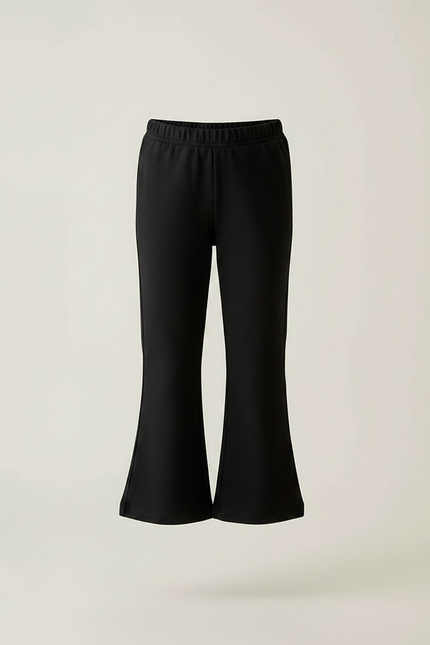 Pantalon Patte D'Éléphant Noir Confortable Fille Décontracté - Maille - vue 3