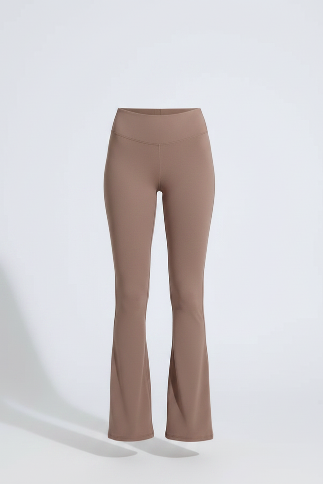 Pantalon Patte D'Éléphant Marron Taille Haute Évasé Confortable Femme - Polyester - vue 3