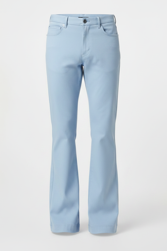 Pantalon Patte D'Éléphant Bleu Clair Stretch Élégant Homme - Polyester - vue 3